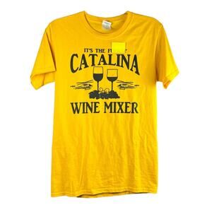 Catalina Wine Mixer Yellow Graphic T Shirt Size Small Unisex